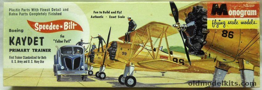 Monogram Speedee-Bilt Boeing PT-13 Kaydet Trainer, G5-100 plastic model kit